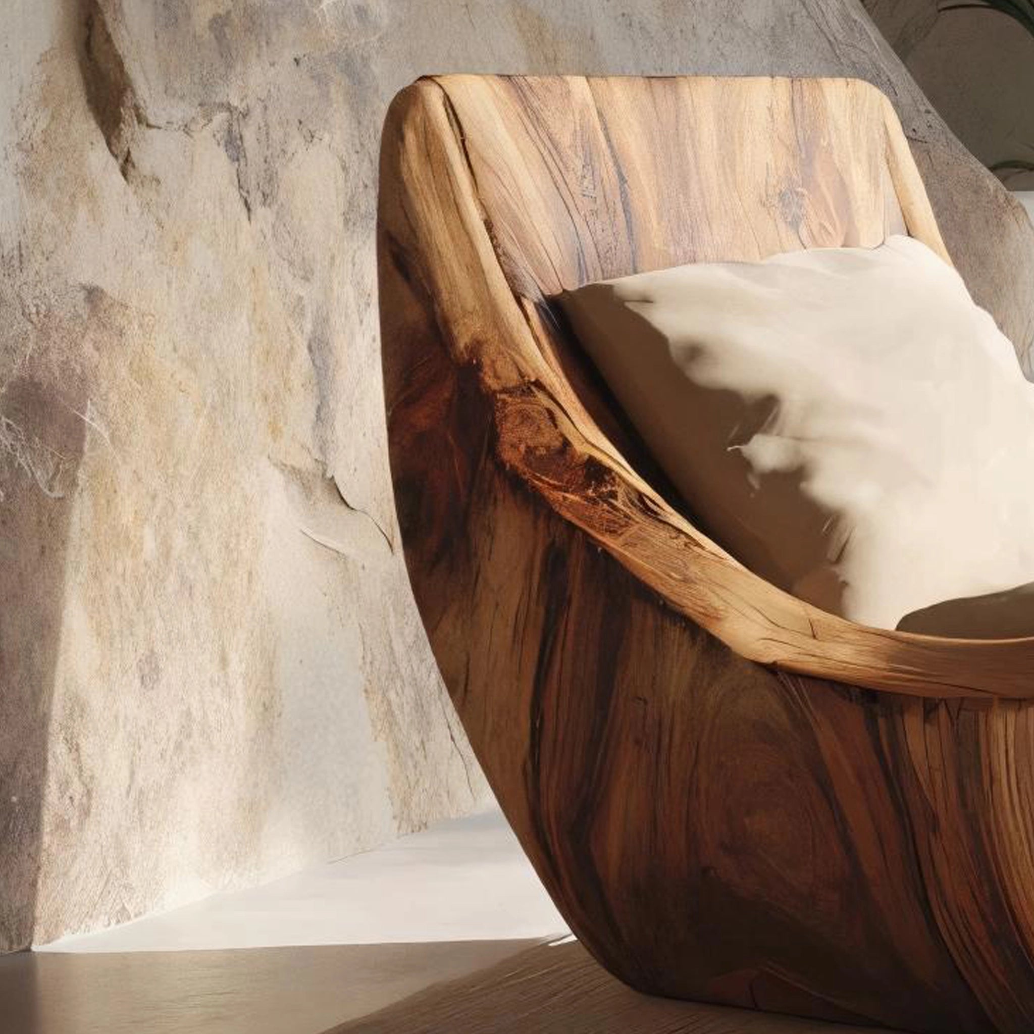 Solid Wood Reclining Lounge Chair for Contemporary Interiors