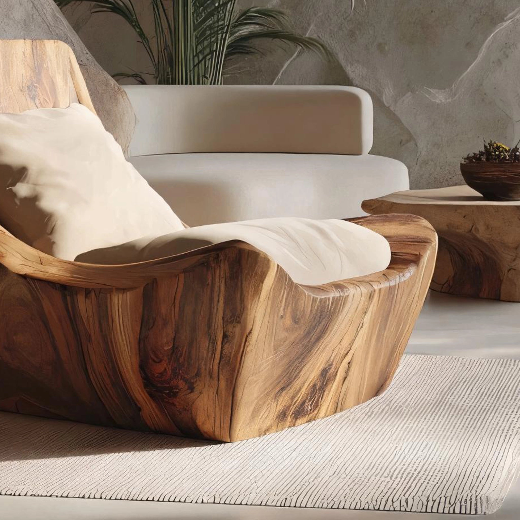 Solid Wood Reclining Lounge Chair for Contemporary Interiors