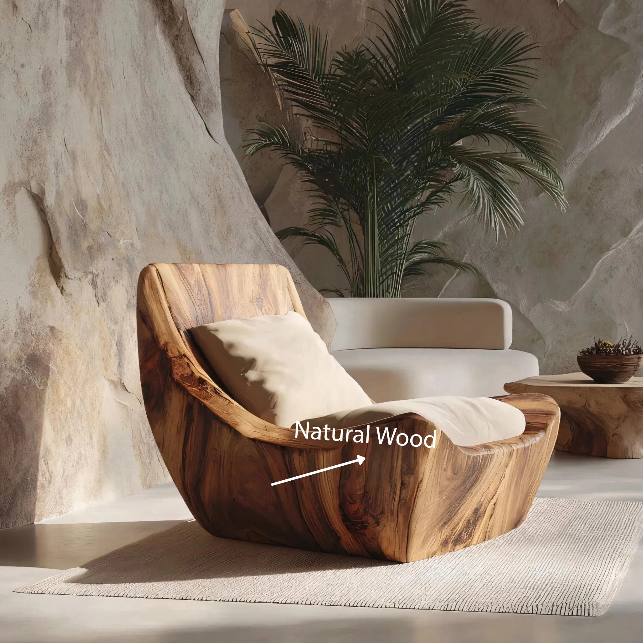 Solid Wood Reclining Lounge Chair for Contemporary Interiors