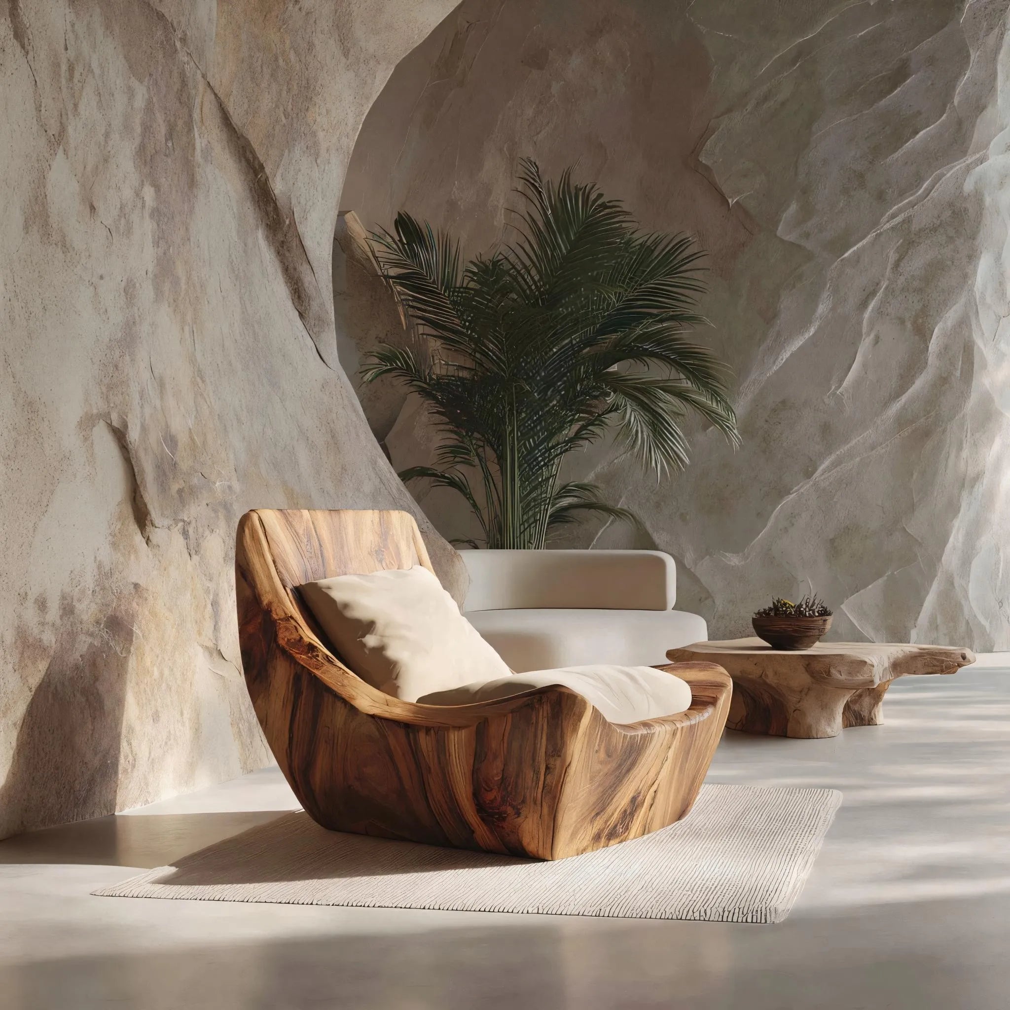 Solid Wood Reclining Lounge Chair for Contemporary Interiors