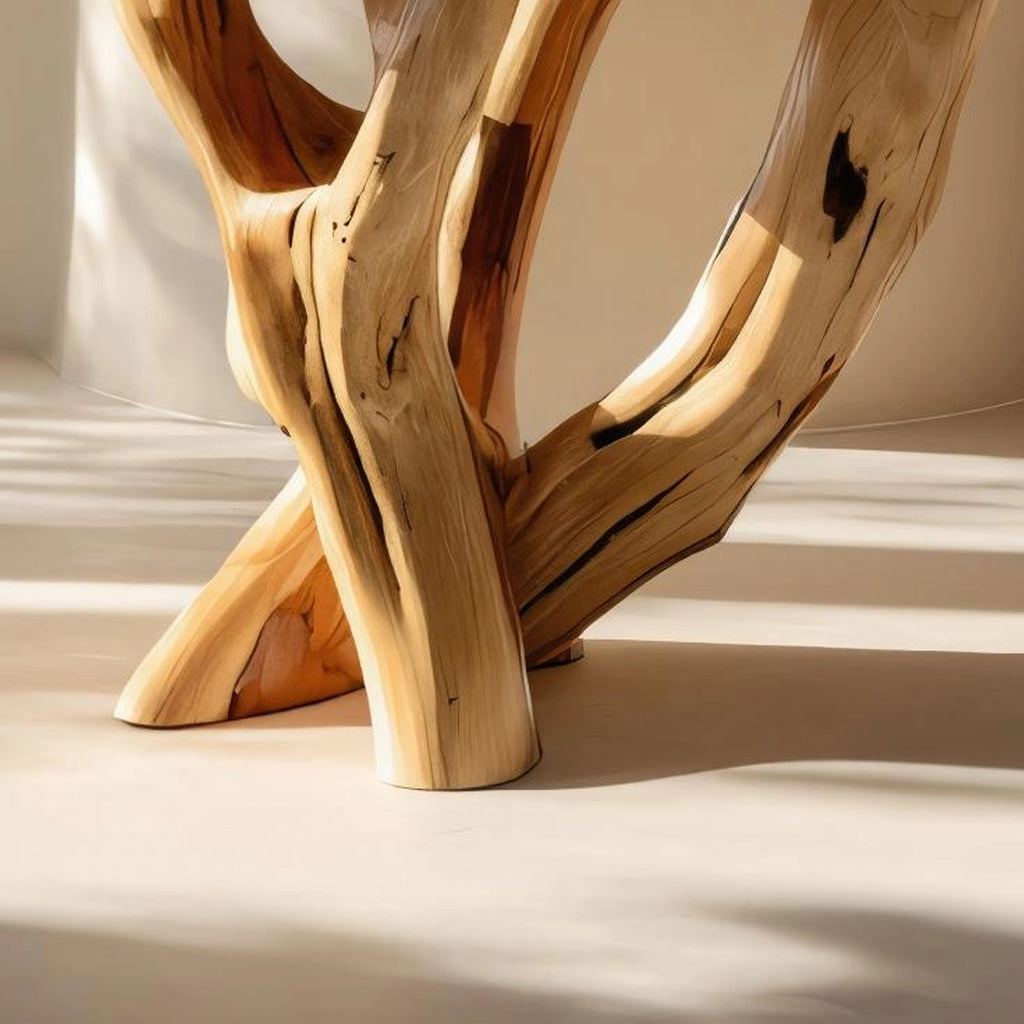Sculptural Solid Wood Side Table for Modern Interiors