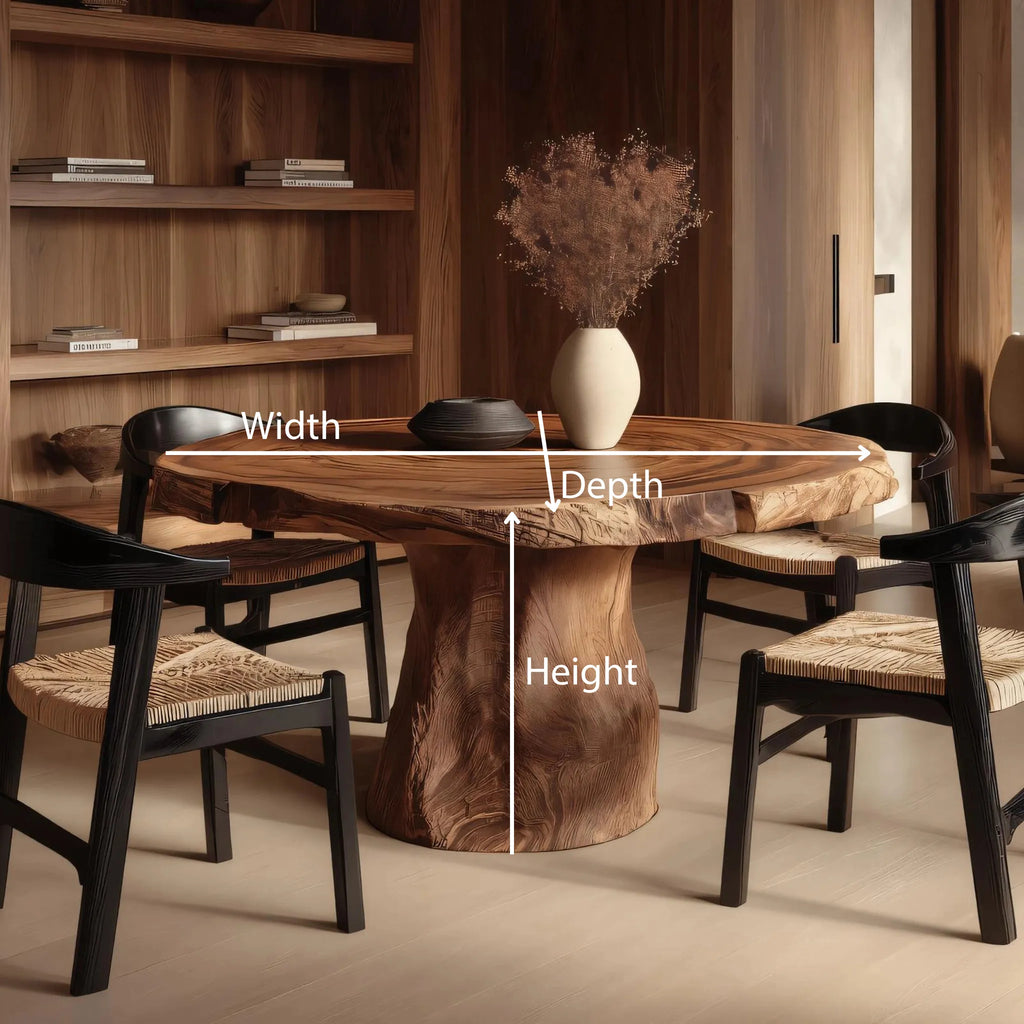 Live-Edge Solid Wood Round Dining Table for Modern Interiors