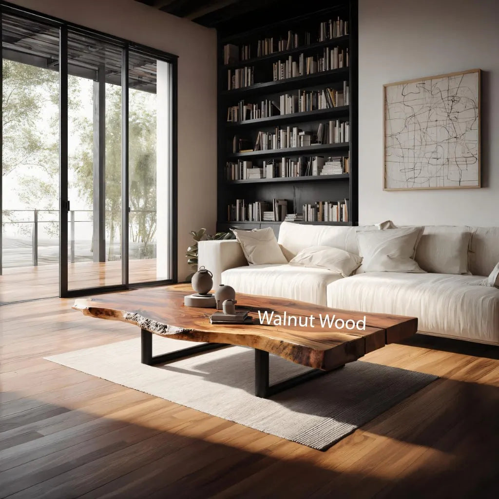Live-Edge Solid Wood Coffee Table for Modern Living Spaces