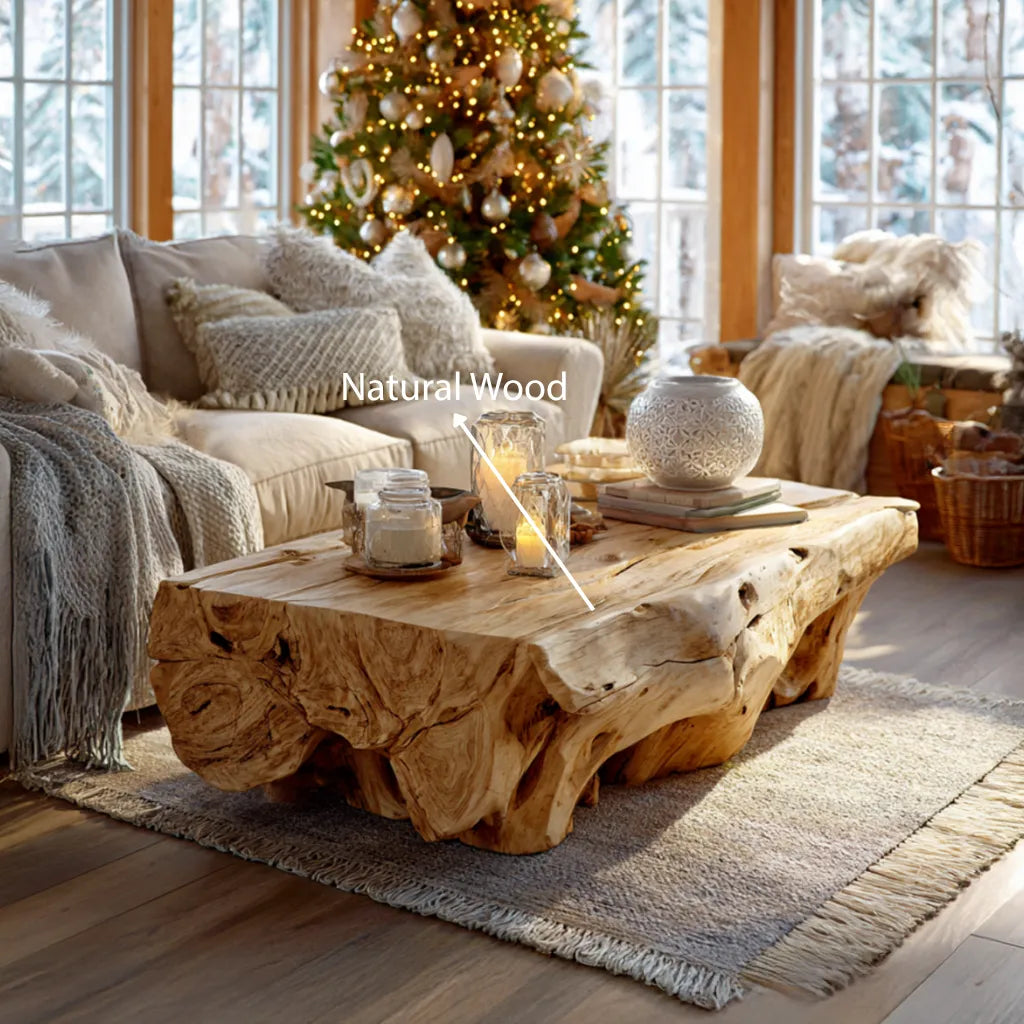 Organic Root Solid Wood Coffee Table for Cozy Living Rooms