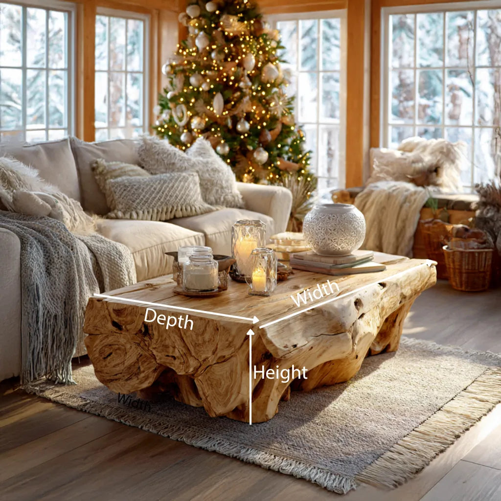 Organic Root Solid Wood Coffee Table for Cozy Living Rooms