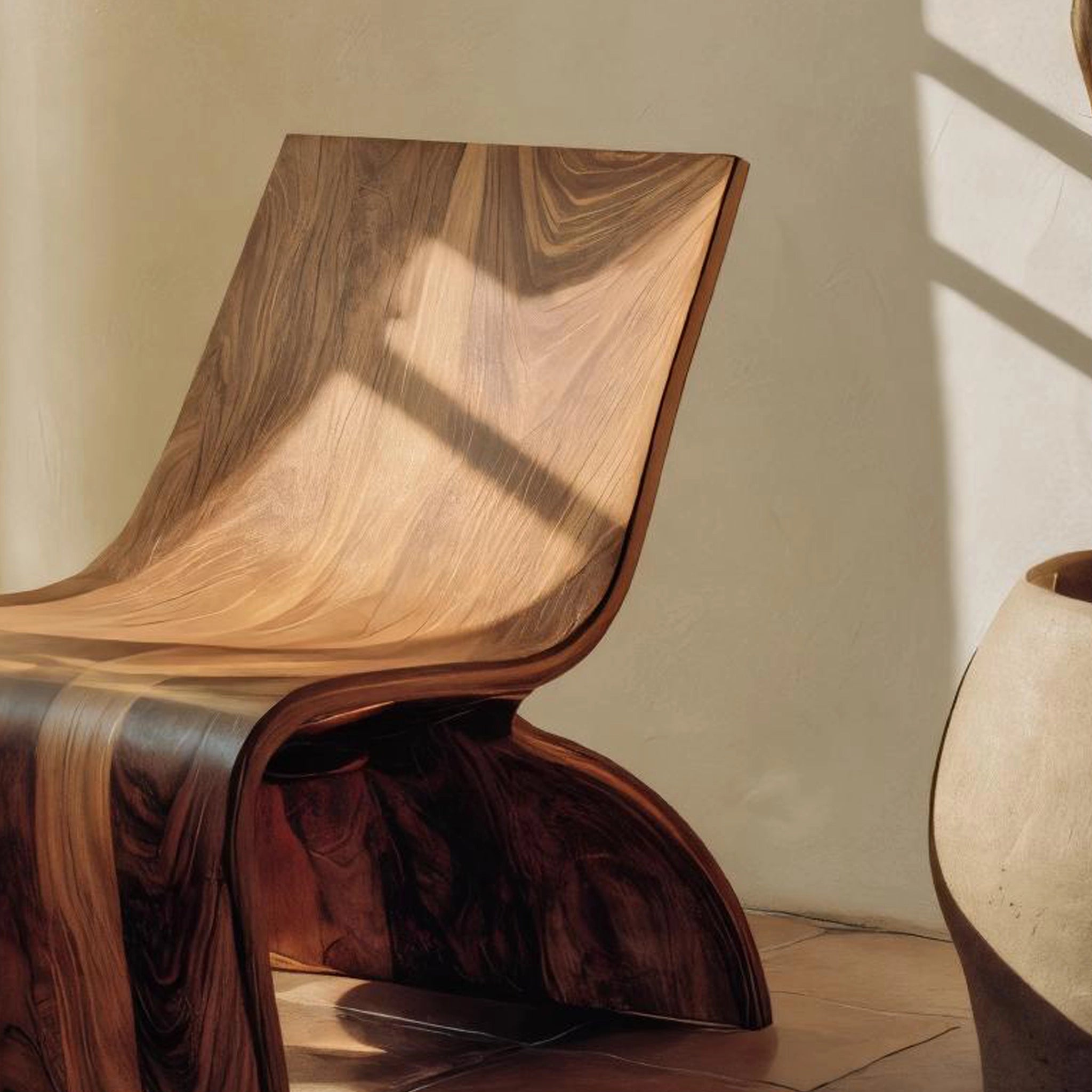 Low Profile Solid Wood Accent Chair for Modern Living