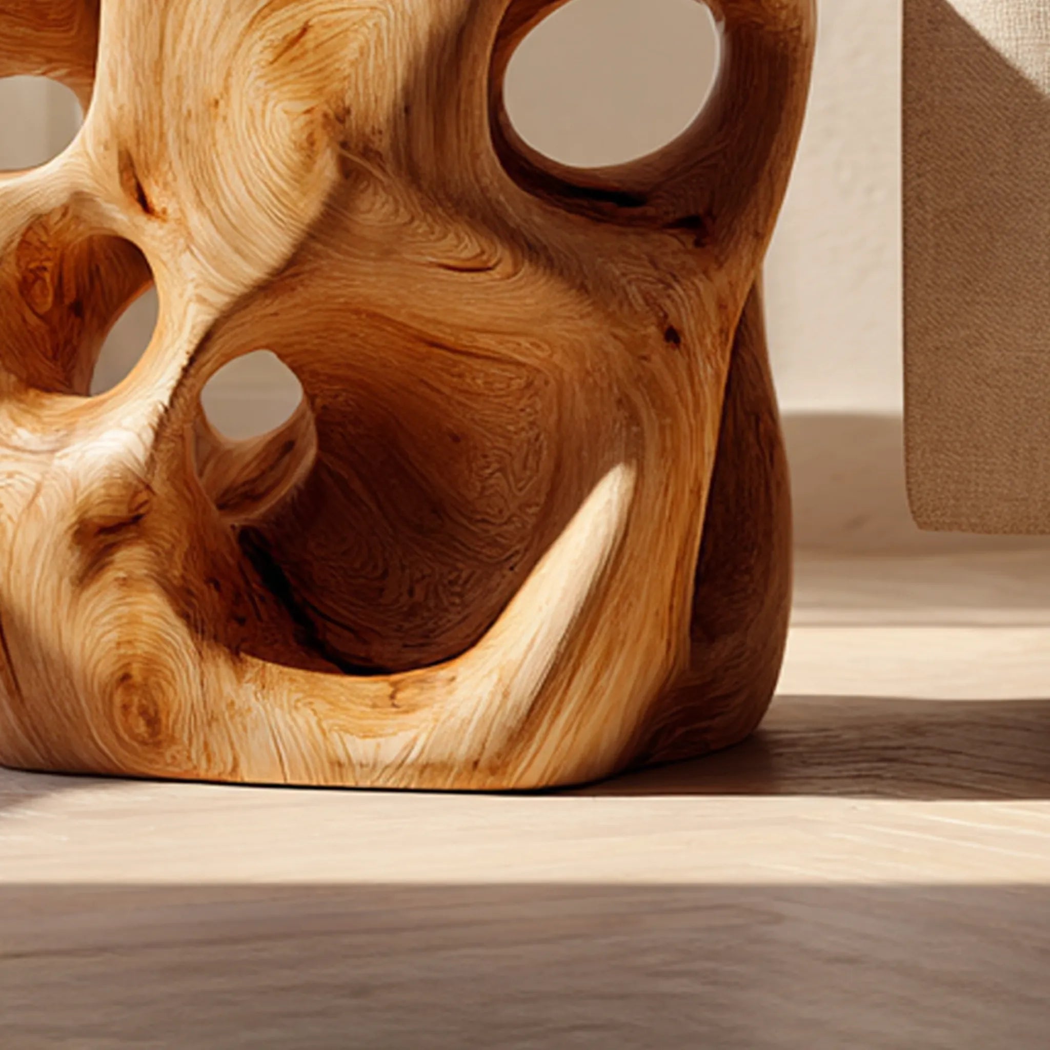 Solid Wood Cut-Out Side Table for Contemporary Living Rooms