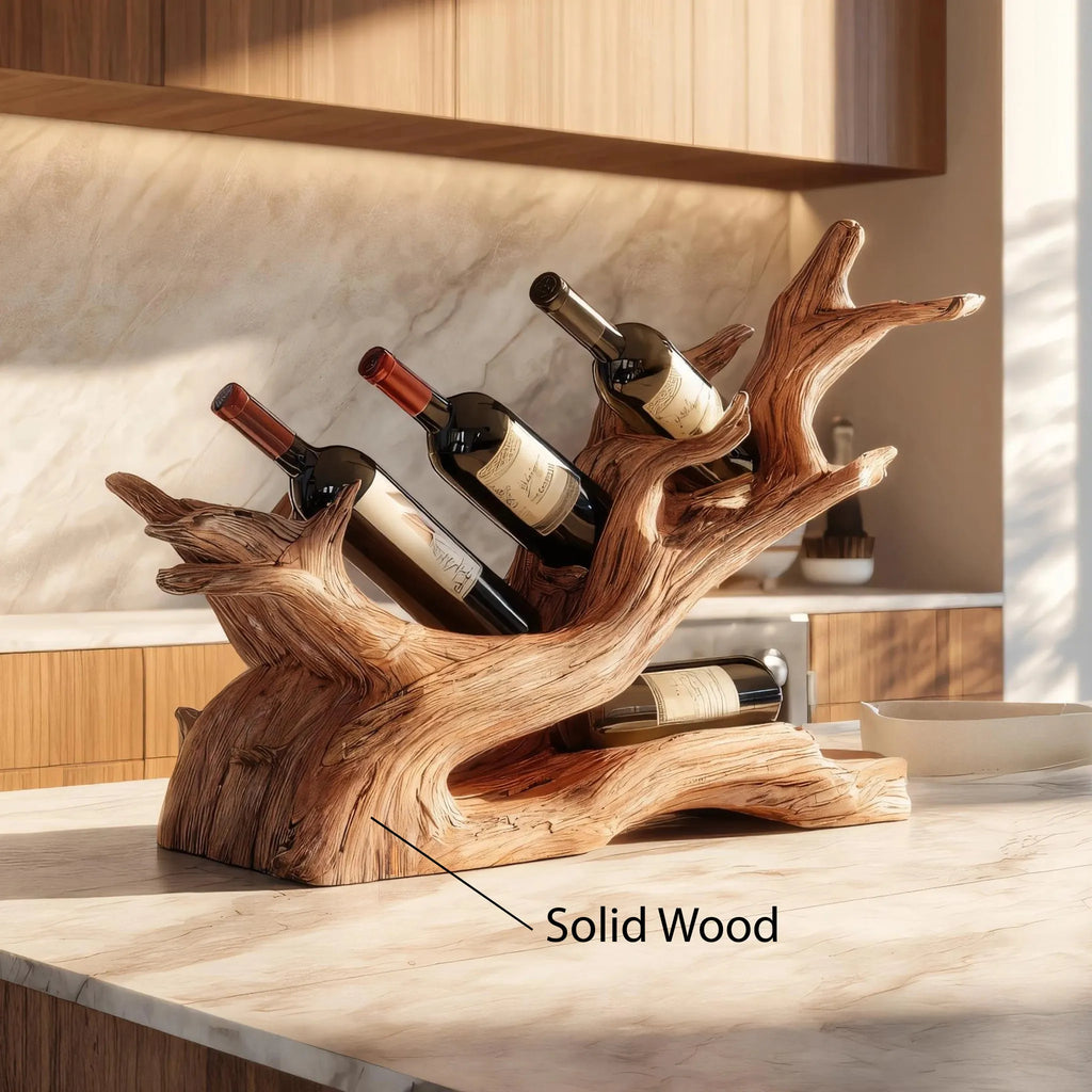 Branch Form Natural Wood Wine Rack for Organic Modern Decor
