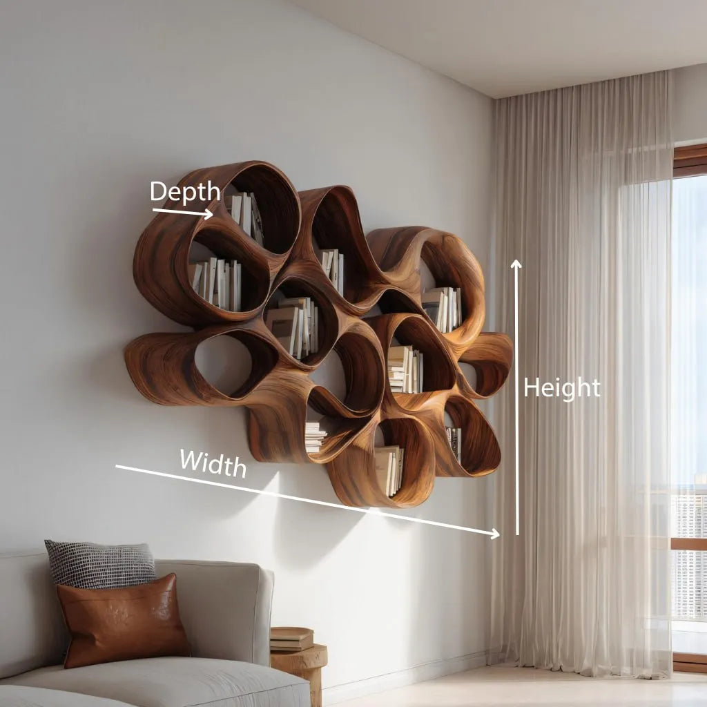 Organic Solid Wood Cloud Bookshelf for Modern Interiors