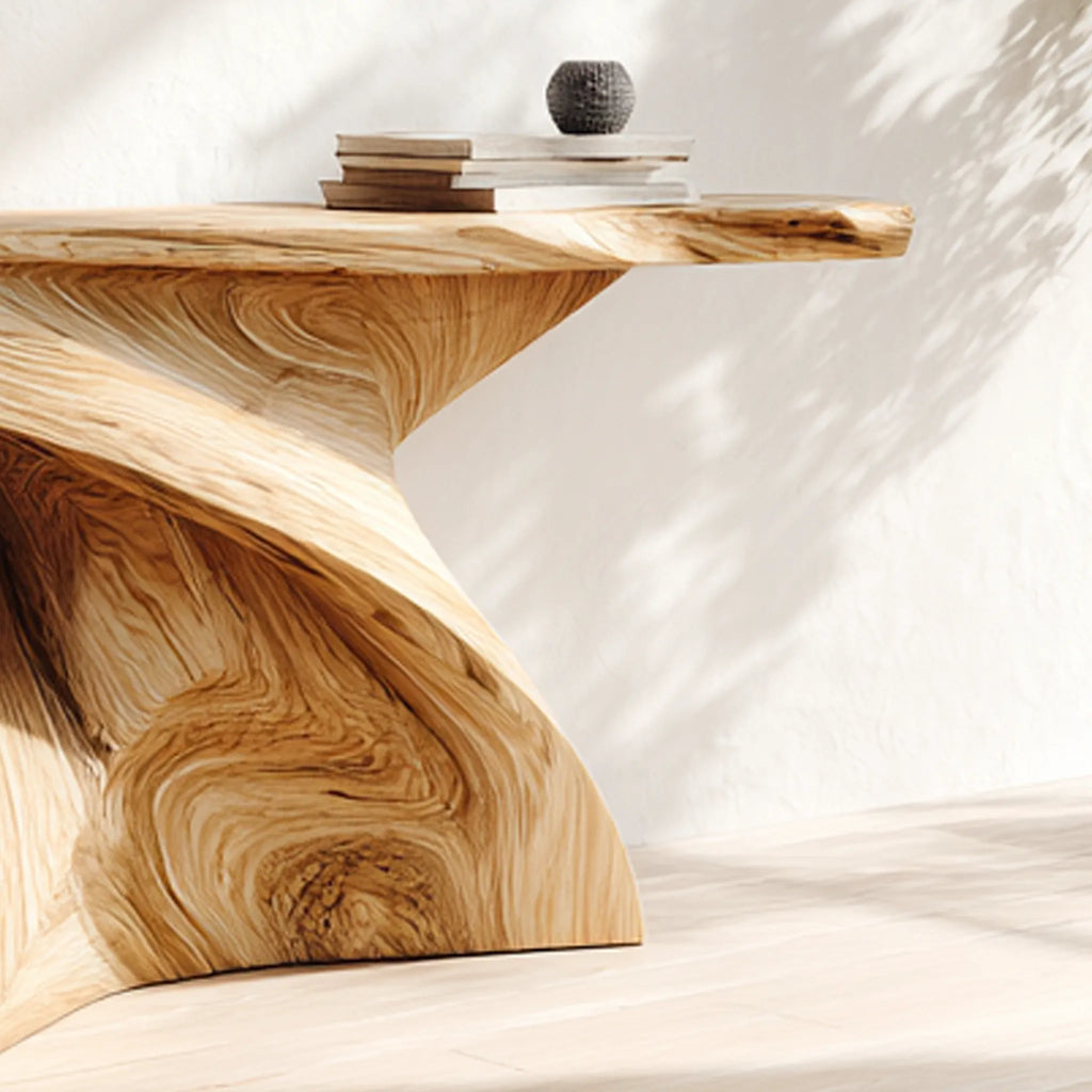 Twisted Solid Wood Console Table for Contemporary Entryways