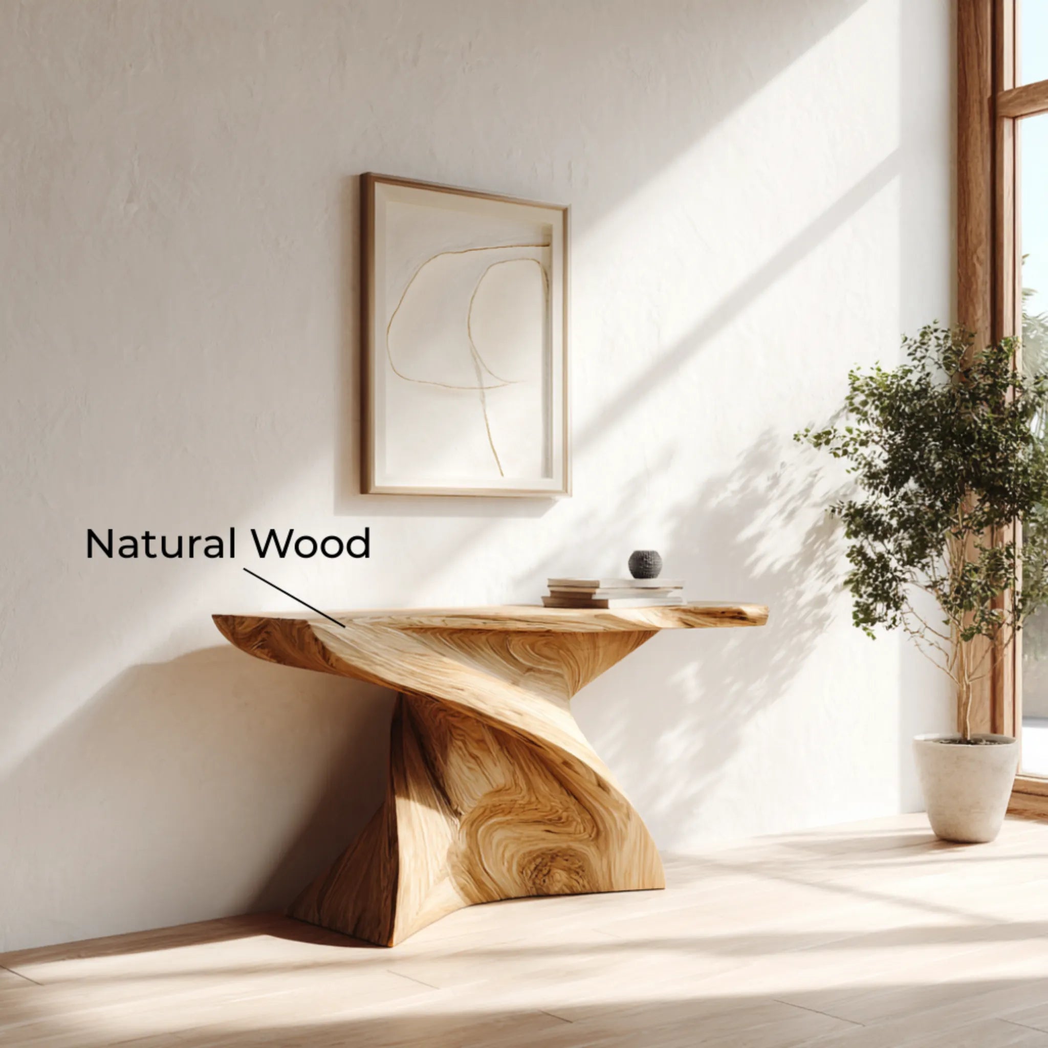 Twisted Solid Wood Console Table for Contemporary Entryways