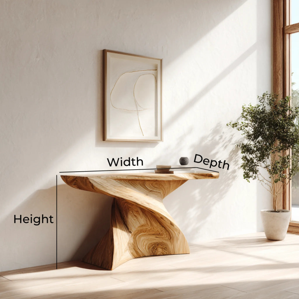 Twisted Solid Wood Console Table for Contemporary Entryways