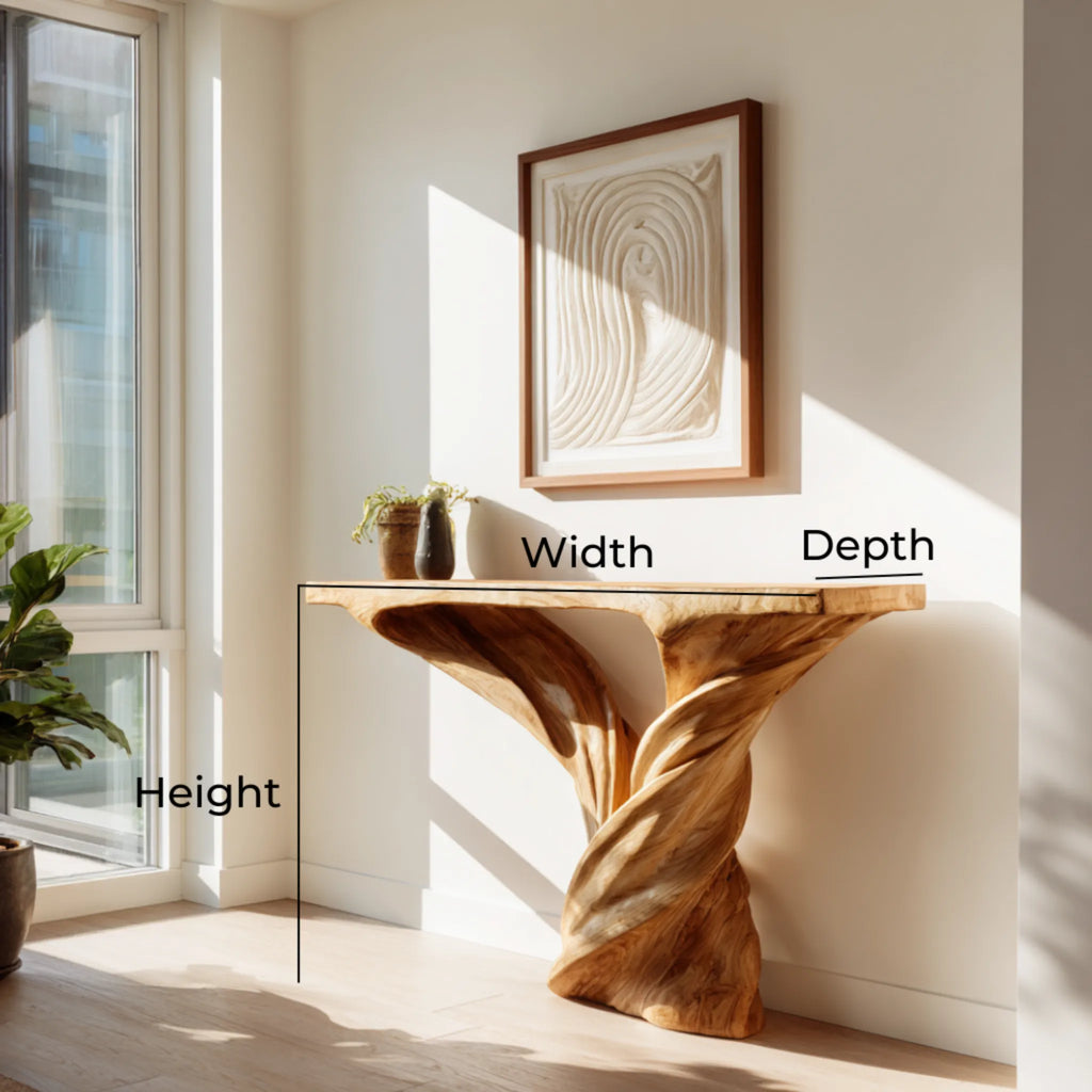 Twin Twist Solid Wood Console Table for Modern Entryways